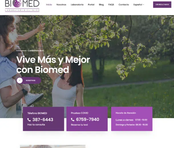 Diseño de páginas web para laboratorios