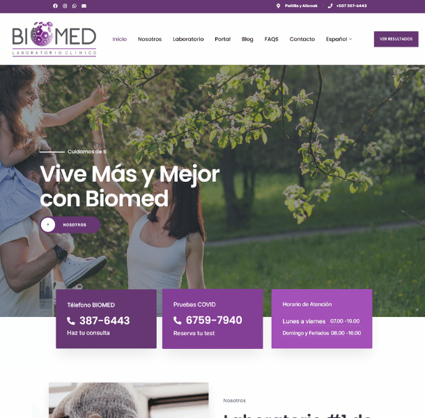 Diseño de páginas web para laboratorios