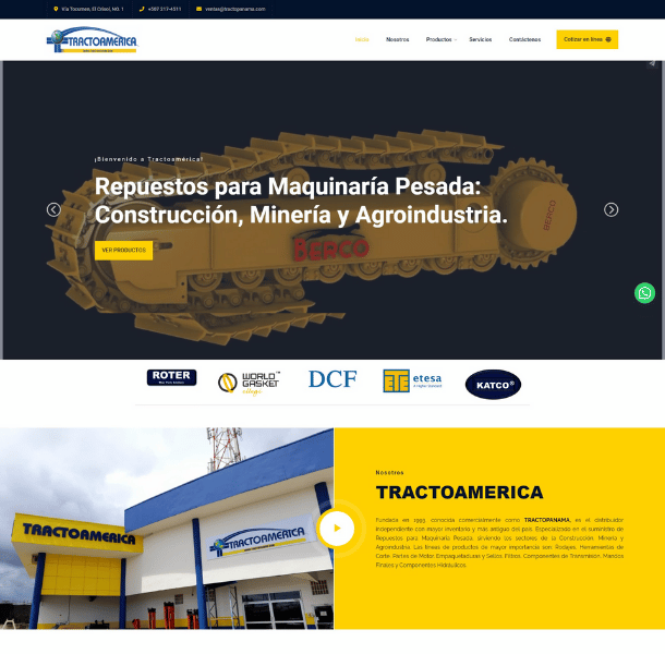 Sitio web para distribuidores de maquinaria pesada
