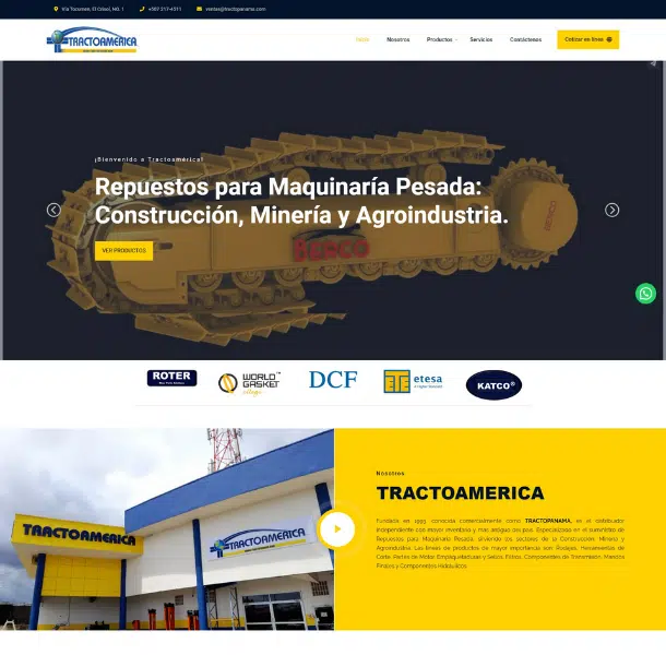 Sitio web para distribuidores de maquinaria pesada
